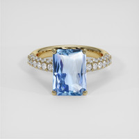 4.31 Ct. Blue Sapphire Ring, 18K Yellow Gold 1