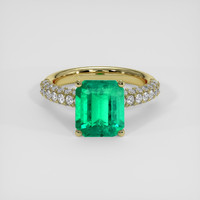 3.35 Ct. Emerald Ring, 18K Yellow Gold 1