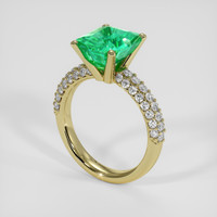 3.35 Ct. Emerald Ring, 18K Yellow Gold 2