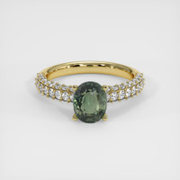 2.93 Ct. Green Sapphire Ring, 18K Yellow Gold 1