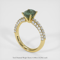 2.93 Ct. Green Sapphire Ring, 18K Yellow Gold 2