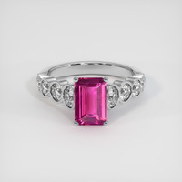 2.04 Ct. Pink Sapphire Ring, 18K White Gold 1