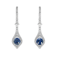 1.19 Ct.Tw. Blue Sapphire Earrings, Platinum 950 1