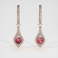 <span>1.96</span>&nbsp;<span class="tooltip-light">Ct.Tw.<span class="tooltiptext">Total Carat Weight</span></span> Sapphire Earrings, 14K Rose Gold 1