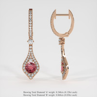 <span>1.96</span>&nbsp;<span class="tooltip-light">Ct.Tw.<span class="tooltiptext">Total Carat Weight</span></span> Sapphire Earrings, 14K Rose Gold 2