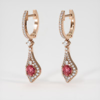 <span>1.96</span>&nbsp;<span class="tooltip-light">Ct.Tw.<span class="tooltiptext">Total Carat Weight</span></span> Sapphire Earrings, 14K Rose Gold 3