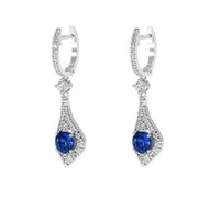 <span>1.24</span> <span class="tooltip-light">Ct.Tw.<span class="tooltiptext">Total Carat Weight</span></span> Blue Sapphire Earrings, 14K White Gold 3