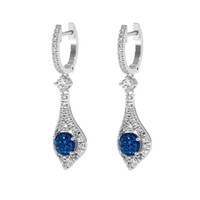 1.19 Ct.Tw. Blue Sapphire Earrings, 14K White Gold 3