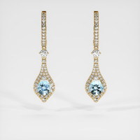 <span>1.79</span>&nbsp;<span class="tooltip-light">Ct.Tw.<span class="tooltiptext">Total Carat Weight</span></span> Gemstone Earrings, 14K Yellow Gold 1