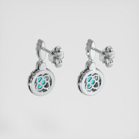 <span>2.43</span> <span class="tooltip-light">Ct.Tw.<span class="tooltiptext">Total Carat Weight</span></span> Greenish Blue Zircon Earrings, Platinum 950 4