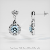1.79 Ct.Tw. Gemstone Earrings, Platinum 950 2