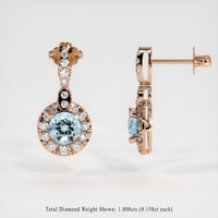 1.79 Ct.Tw. Gemstone Earrings, 14K Rose Gold 2