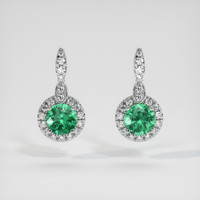 1.36 Ct.Tw. Emerald Earrings, 18K White Gold 1