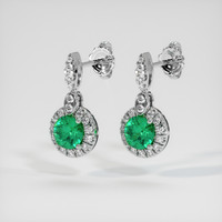1.36 Ct.Tw. Emerald Earrings, 18K White Gold 3