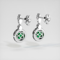 1.36 Ct.Tw. Emerald Earrings, 18K White Gold 4