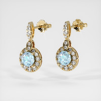 1.79 Ct.Tw. Gemstone Earrings, 14K Yellow Gold 3