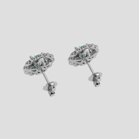 <span>1.95</span> <span class="tooltip-light">Ct.Tw.<span class="tooltiptext">Total Carat Weight</span></span> Bluish Green Sapphire Earrings, Platinum 950 4
