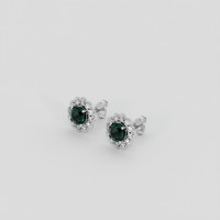 <span>2.08</span>&nbsp;<span class="tooltip-light">Ct.Tw.<span class="tooltiptext">Total Carat Weight</span></span> Bluish Green Sapphire Earrings, Platinum 950 3