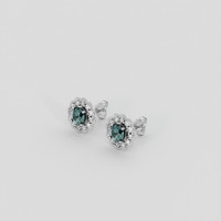 <span>1.52</span>&nbsp;<span class="tooltip-light">Ct.Tw.<span class="tooltiptext">Total Carat Weight</span></span> Bluish Green Sapphire Earrings, 14K White Gold 3