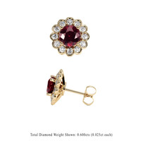 2.08 Ct.Tw. Ruby Earrings, 14K Yellow Gold 2