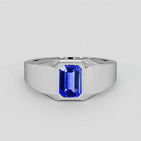 1.03 Ct. Blue Sapphire Ring, Platinum 950 1