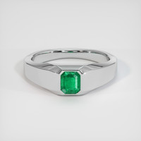 0.48 Ct. Emerald Ring, 18K White Gold 1