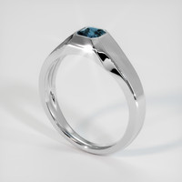 0.84 Ct. Greenish Blue Sapphire Ring, 18K White Gold 2