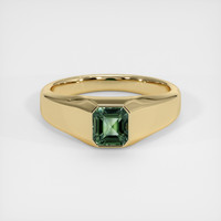 0.87 Ct. Bluish Green Sapphire Ring, 10K Yellow Gold 1