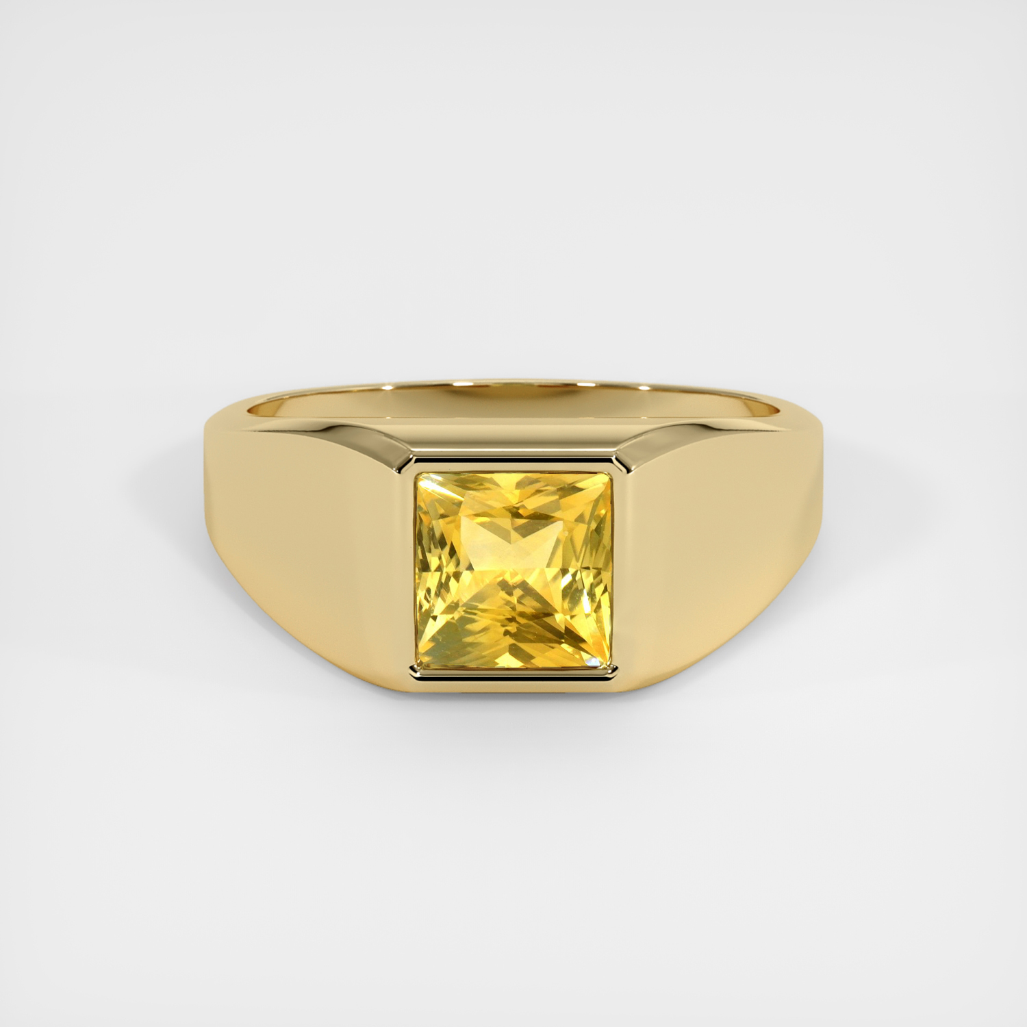 Yellow Men's Sapphire Ring 5.03 Ct. 14K Yellow Gold | The Natural