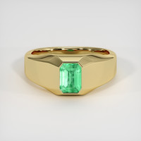 0.90 Ct. Emerald Ring, 18K Yellow Gold 1