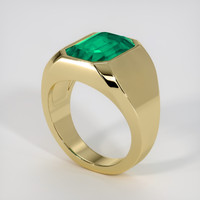 5.17 Ct. Emerald Ring, 18K Yellow Gold 2