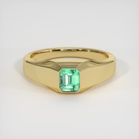0.93 Ct. Emerald Ring, 18K Yellow Gold 1