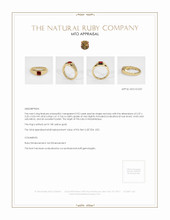 Men's Ruby Ring 0.92 Ct., 18K Yellow Gold Appraisal