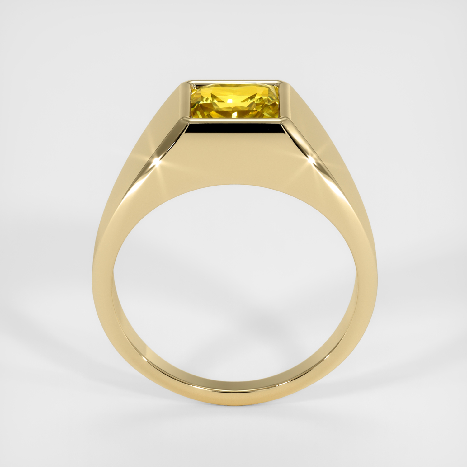 Yellow Men's Sapphire Ring 5.03 Ct. 18K Yellow Gold | The Natural
