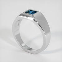 1.06 Ct. Greenish Blue Sapphire Ring, Platinum 950 2