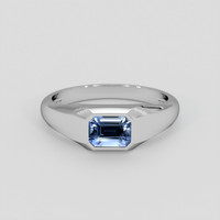 1.06 Ct. Blue Sapphire Ring, Silver 1