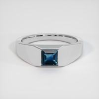 1.06 Ct. Greenish Blue Sapphire Ring, 10K White Gold 1