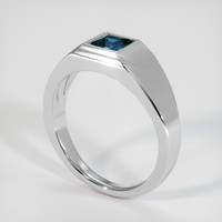 1.06 Ct. Greenish Blue Sapphire Ring, 10K White Gold 2