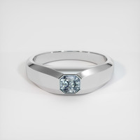 0.86 Ct. Bluish Grey Sapphire Ring, 10K White Gold 1