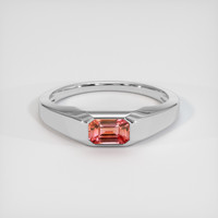 1.13 Ct. Padparadscha Sapphire Ring, 14K White Gold 1