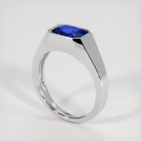 3.40 Ct. Blue Sapphire Ring, 14K White Gold 2