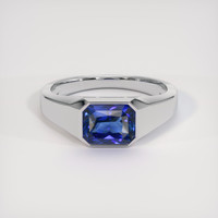 3.10 Ct. Blue Sapphire Ring, 14K White Gold 1