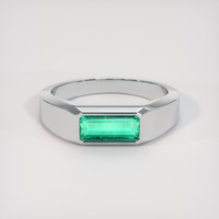 1.54 Ct. Emerald Ring, 18K White Gold 1