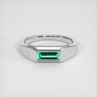 0.82 Ct. Emerald Ring, 18K White Gold 1