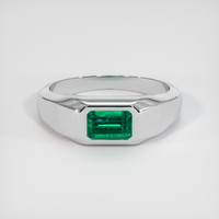 0.44 Ct. Emerald Ring, 18K White Gold 1