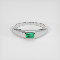 0.60 Ct. Emerald Ring, 18K White Gold 1