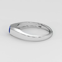 0.63 Ct. Blue Sapphire Ring, 18K White Gold 4