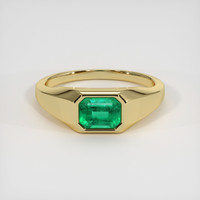 1.55 Ct. Emerald Ring, 18K Yellow Gold 1