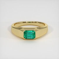 1.01 Ct. Emerald Ring, 18K Yellow Gold 1