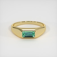 0.81 Ct. Emerald Ring, 18K Yellow Gold 1